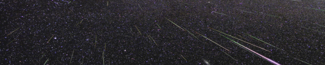 Photo of multi-colored meteors